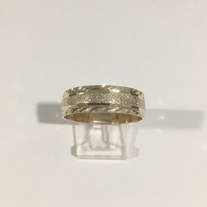 14k Yellow Gold Wedding Band Ring Diamond Cut